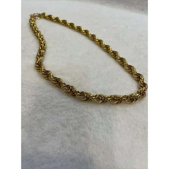 Vintage Classic Anne Klein Logo Couture￼Super Chunky Gold Link Necklace 22” - Picture 8 of 8